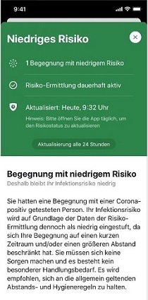 Corona-Warn-App Risikostatus