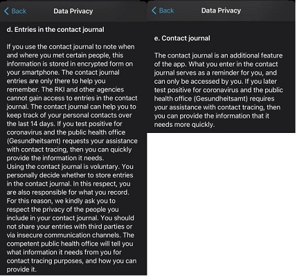 Explanation about data privacy
