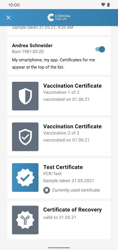 Details certificates