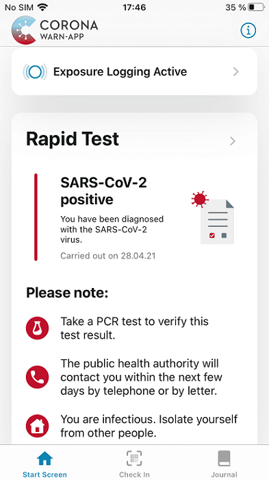Share rapid test result