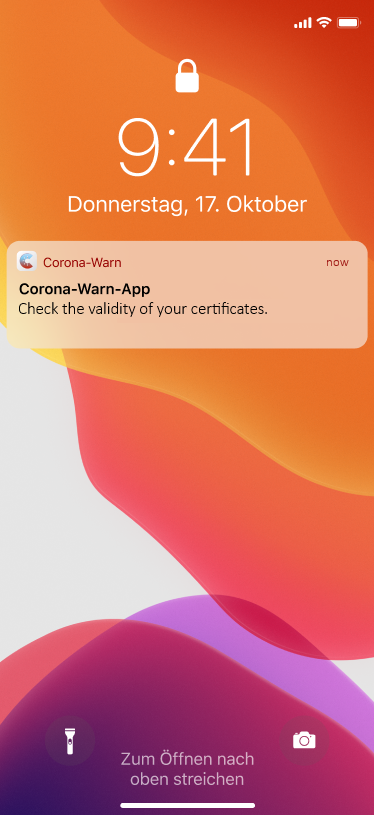 Corona-Warn-App push notification