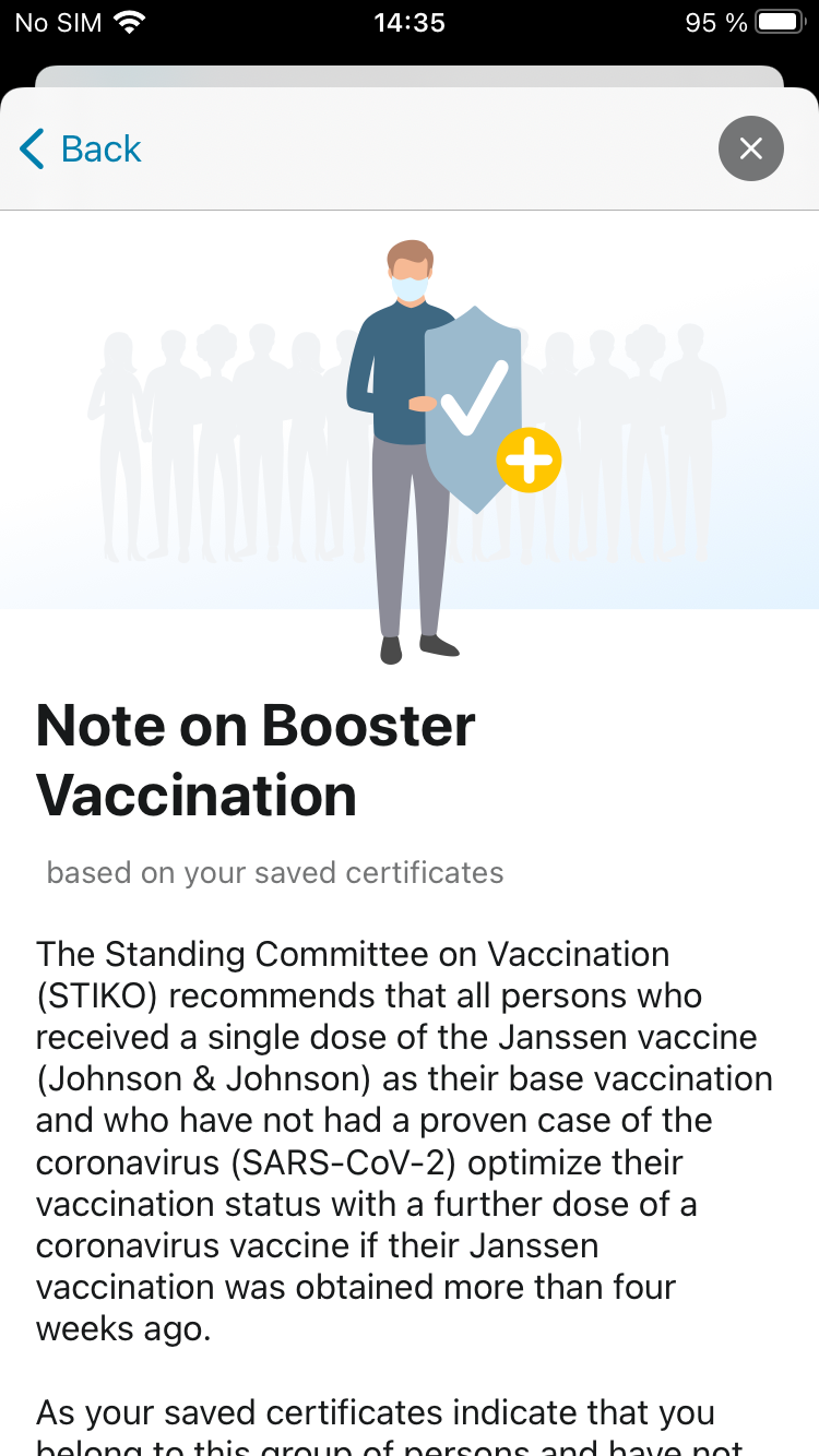 Note on Booster Vaccination detail view